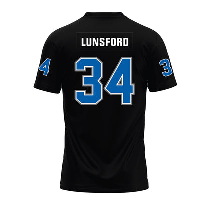 Buffalo - NCAA Football : Preston Lunsford - Black Premium Football Jersey-1