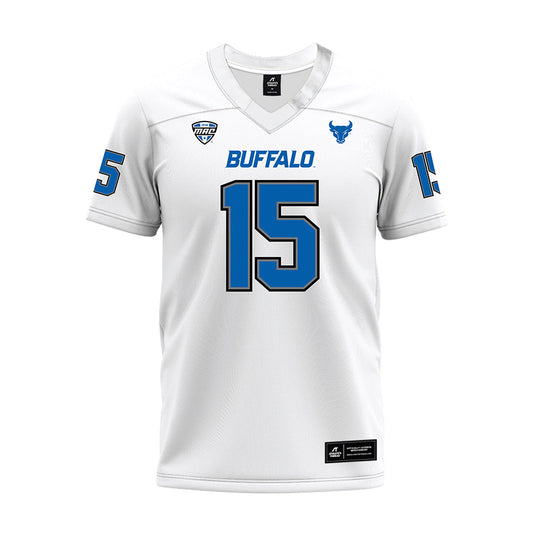 Buffalo - NCAA Football : Mason Cumbie - White Premium Football Jersey-0
