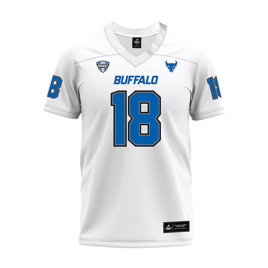 Buffalo - NCAA Football : George Hill - White Premium Football Jersey-0
