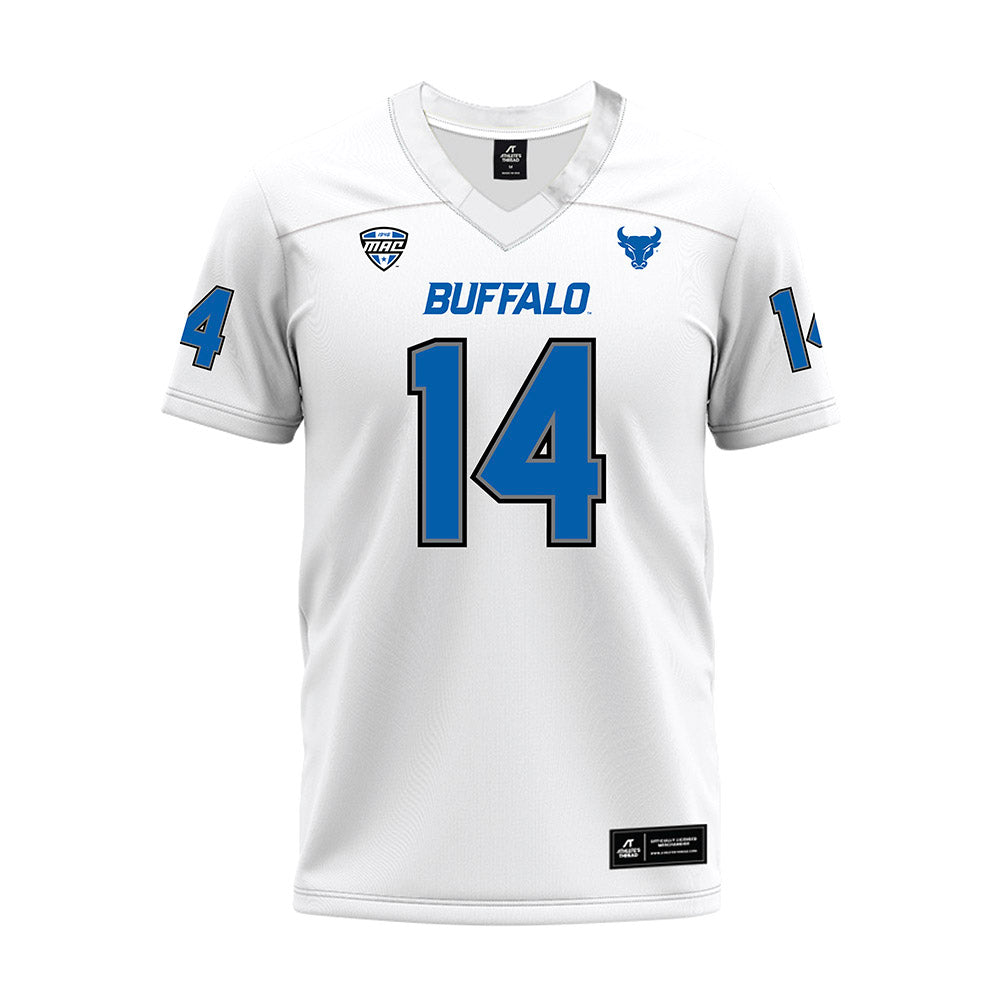 Buffalo - NCAA Football : Mikey Crawford - White Premium Football Jersey