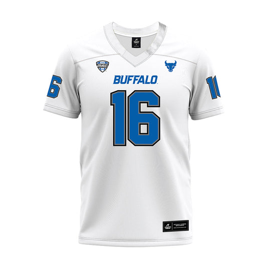 Buffalo - NCAA Football : Elijah Holmes - White Premium Football Jersey-0