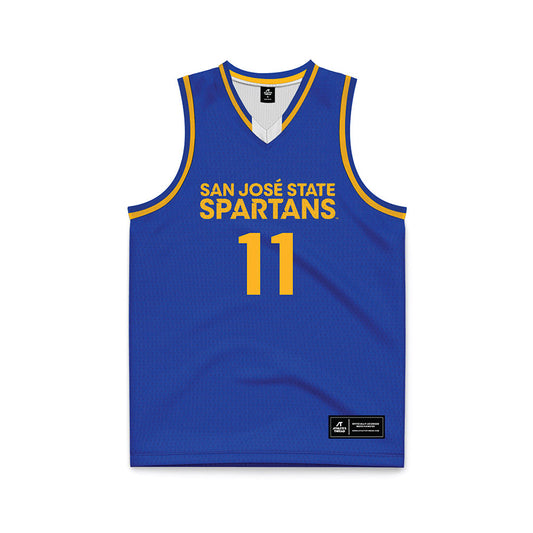 SJSU - NCAA Men's Basketball : Ben Roseborough - Blue Basketball Jersey-0