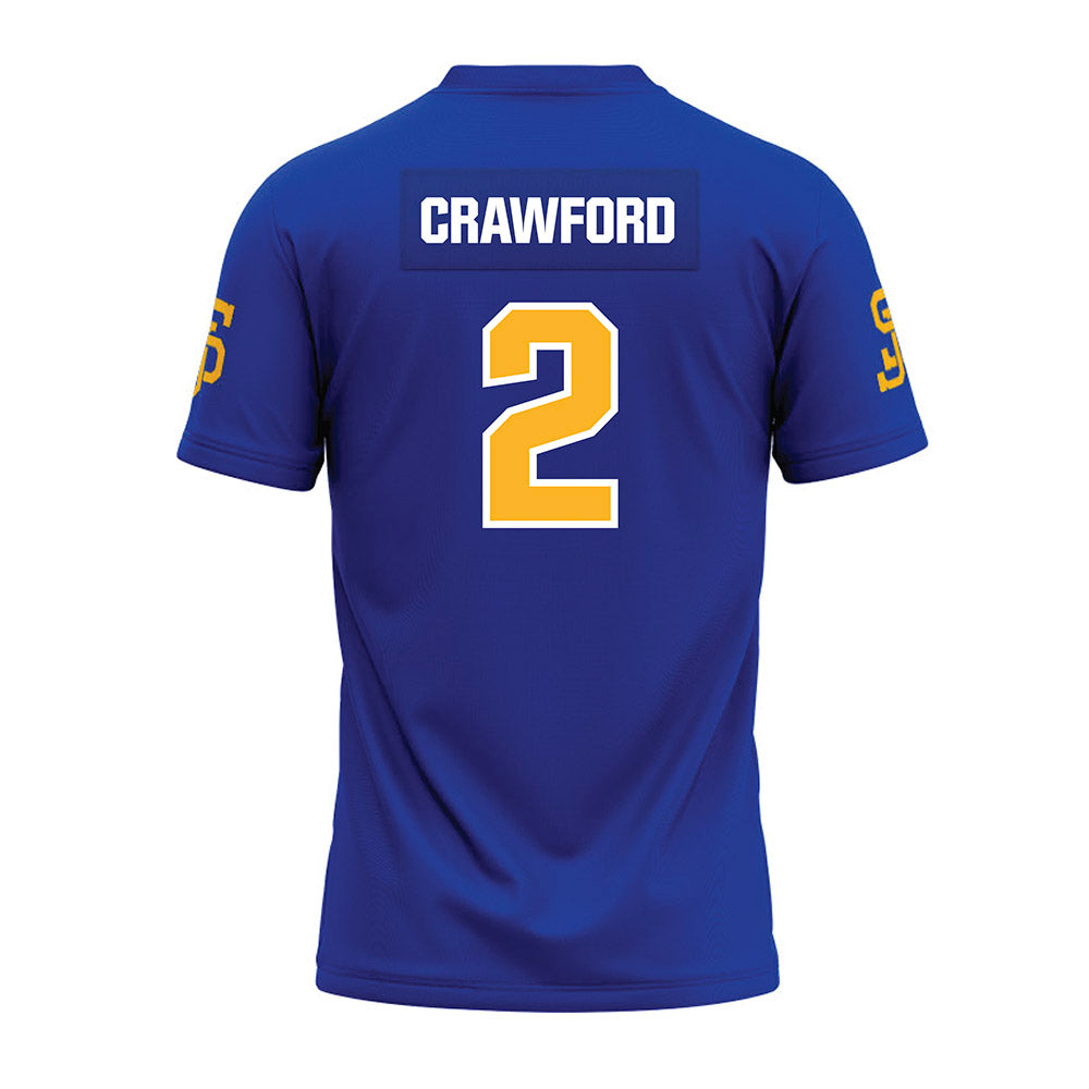 SJSU - NCAA Football : Maliki Crawford - Blue Premium Football Jersey-1