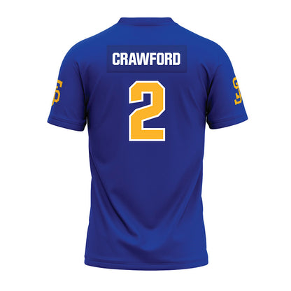 SJSU - NCAA Football : Maliki Crawford - Blue Premium Football Jersey-1