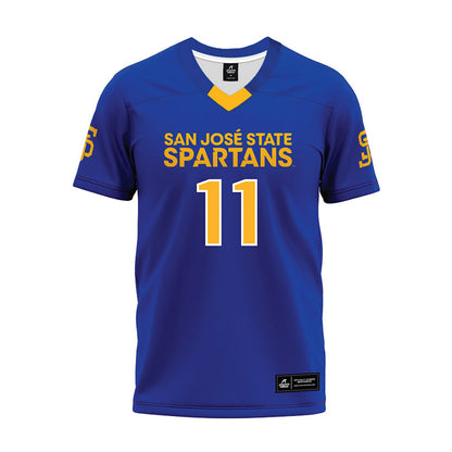 SJSU - NCAA Football : Champ Kapanui - Blue Premium Football Jersey-0