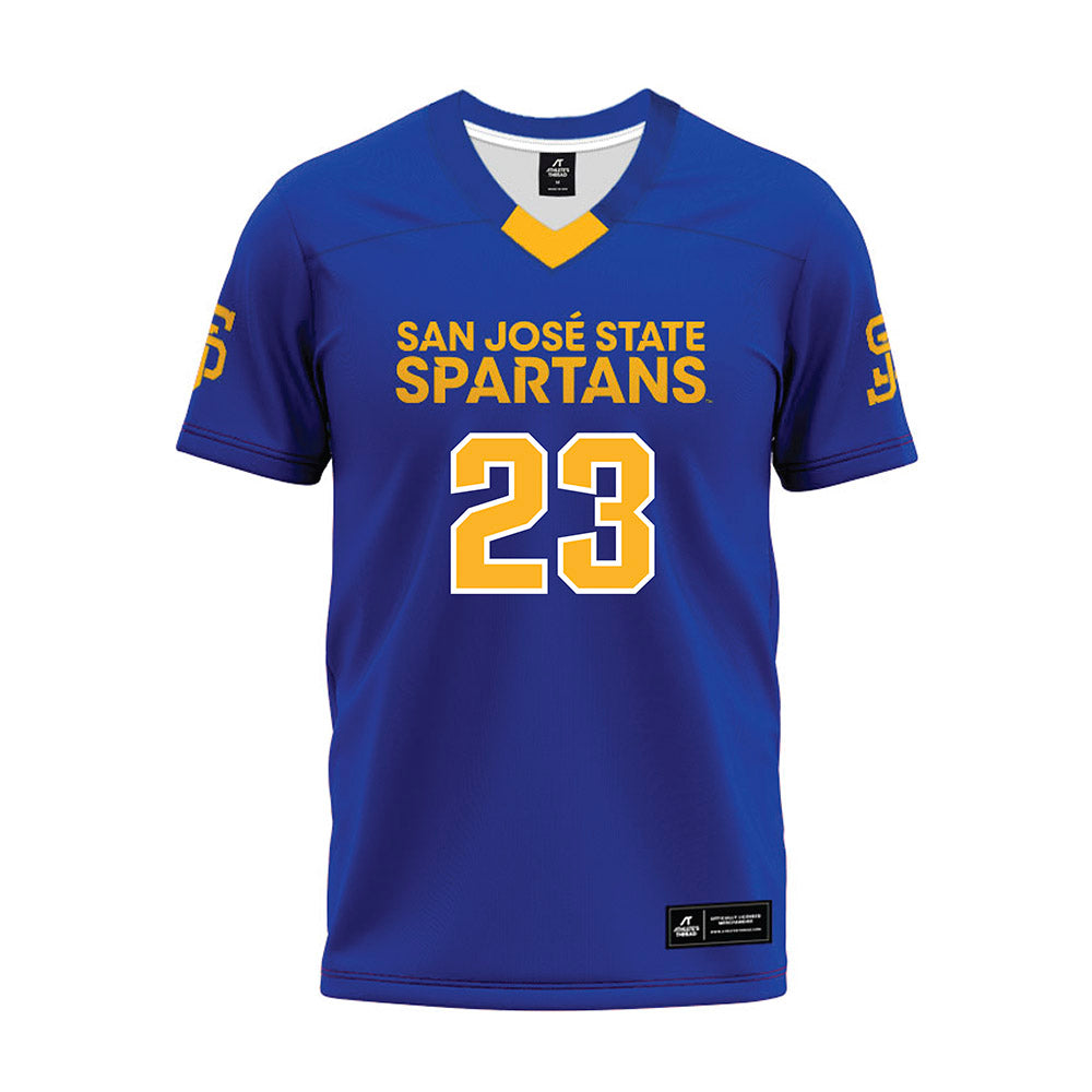 SJSU - NCAA Football : Nassir Pitters - Blue Premium Football Jersey-0
