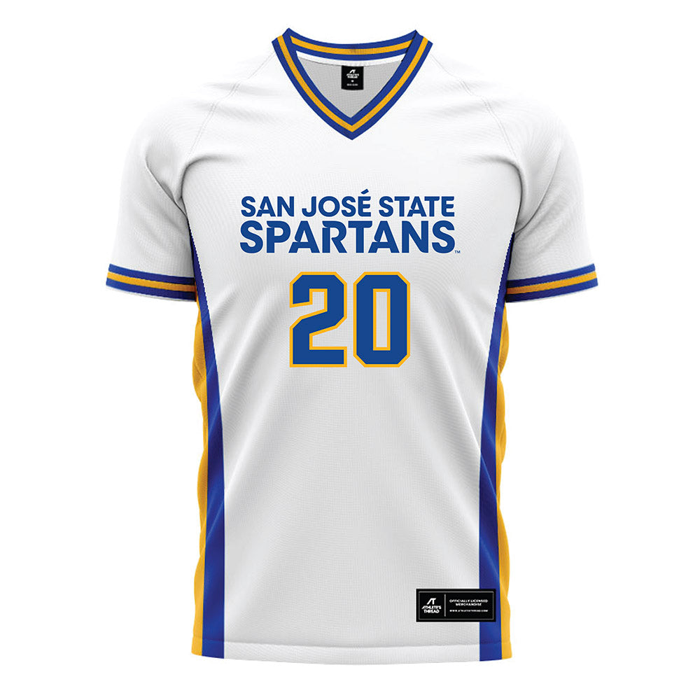SJSU - NCAA Men's Soccer : Fernando Duarte - White Soccer Jersey-0