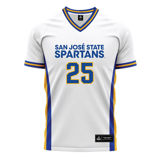 SJSU - NCAA Men's Soccer : Emmanuel Garcia - White Soccer Jersey-0