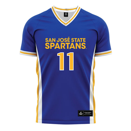 SJSU - NCAA Women's Soccer : Keely Brown - Royal Soccer Jersey-0