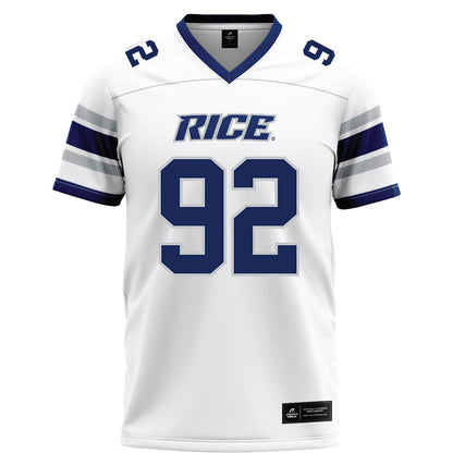 Rice - NCAA Football : Luca Akirtava - White Football Jersey-0