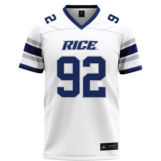 Rice - NCAA Football : Luca Akirtava - White Football Jersey-0