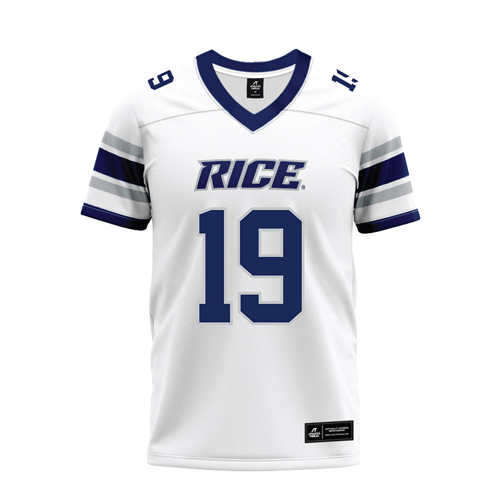 Rice - NCAA Football : Jordan Clark - White Premium Football Jersey-0