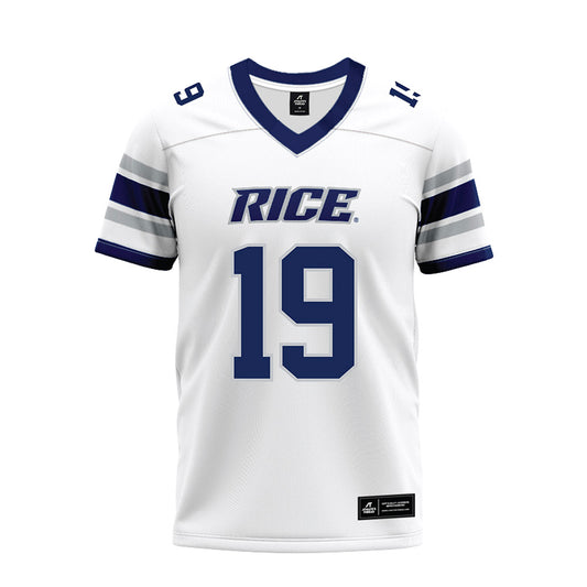 Rice - NCAA Football : Jordan Clark - White Premium Football Jersey-0