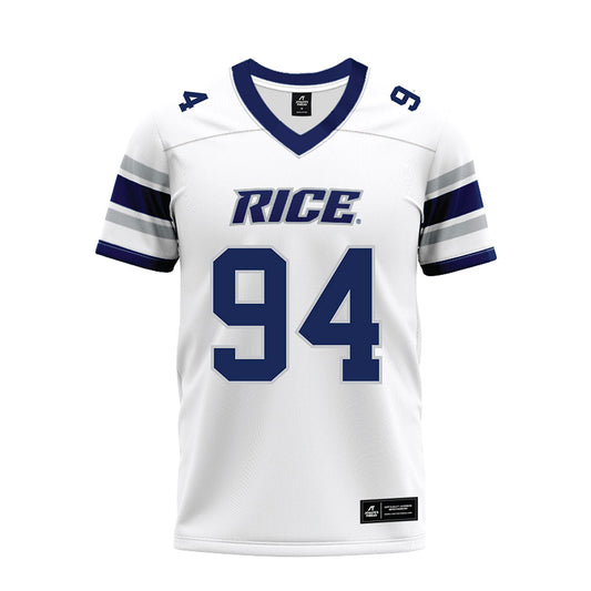 Rice - NCAA Football : Braden Bays - White Premium Football Jersey-0