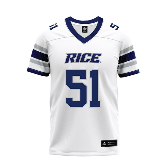 Rice - NCAA Football : Phoenix Derichsweiler - White Premium Football Jersey-0