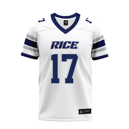 Rice - NCAA Football : Jake Renda - White Premium Football Jersey-0