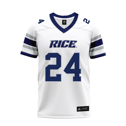 Rice - NCAA Football : Larry DeBose IV - White Premium Football Jersey-0