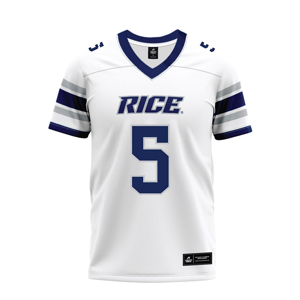 Rice - NCAA Football : Davis Lane - White Premium Football Jersey-0