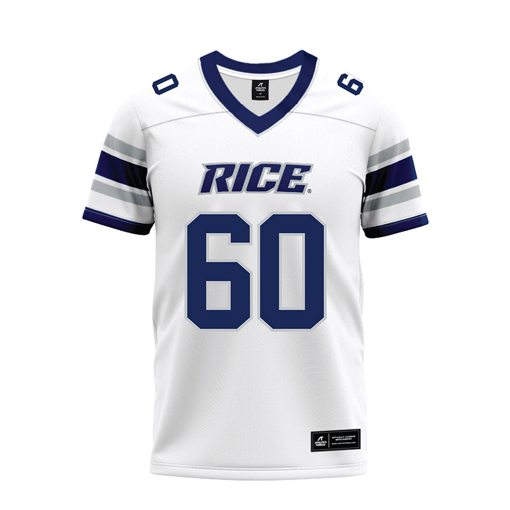 Rice - NCAA Football : Leo Bluhm - White Premium Football Jersey-0