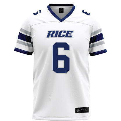 Rice - NCAA Football : Ben Grice - White Football Jersey-0
