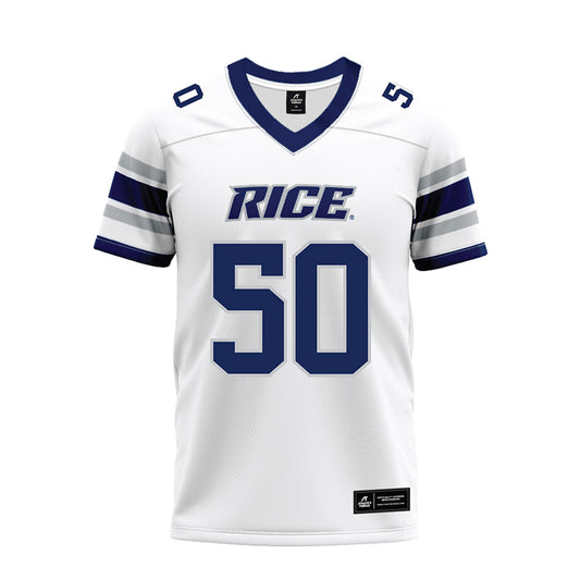 Rice - NCAA Football : Patrick Valent - White Premium Football Jersey-0