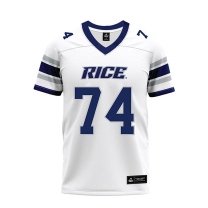 Rice - NCAA Football : Clay Mitchell - White Premium Football Jersey-0