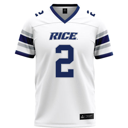 Rice - NCAA Football : Jo Chavez - White Football Jersey-0