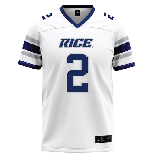 Rice - NCAA Football : Jo Chavez - White Football Jersey-0