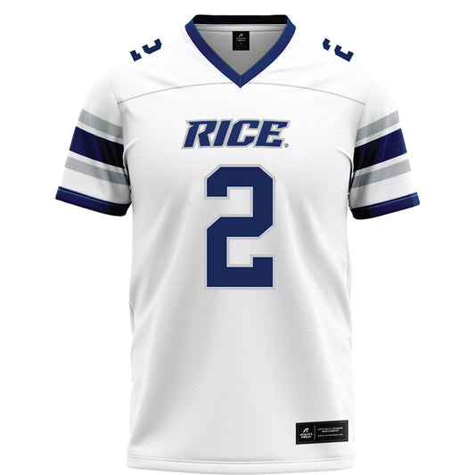 Rice - NCAA Football : Jo Chavez - White Football Jersey-0