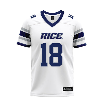 Rice - NCAA Football : Owen Carter - White Premium Football Jersey-0