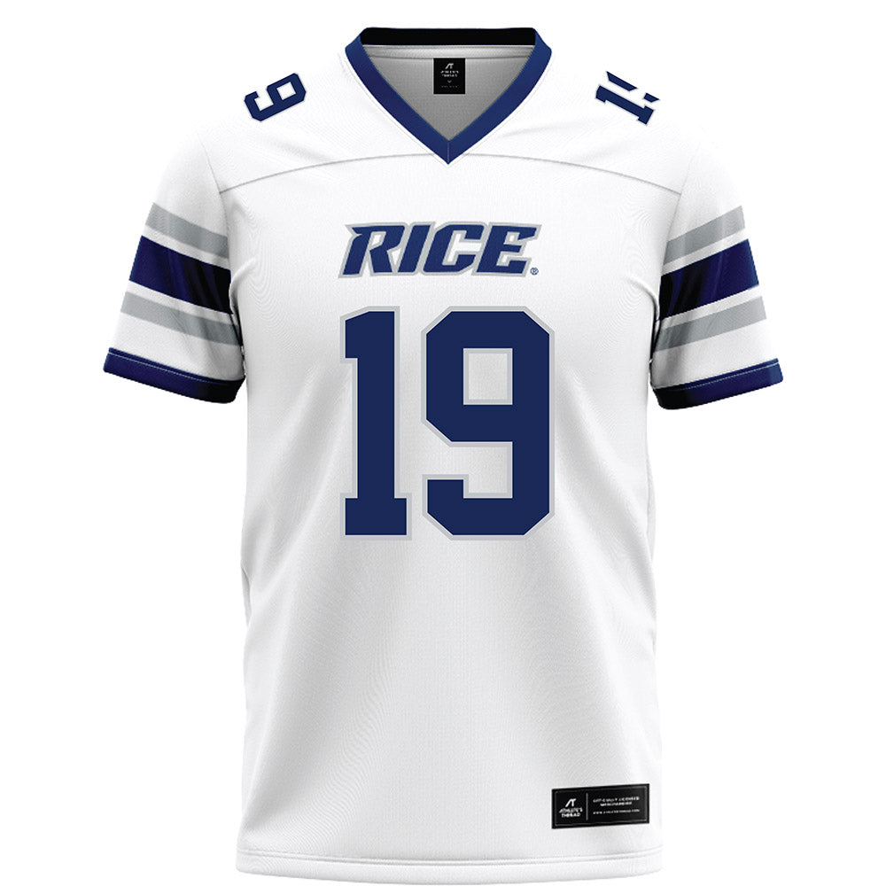 Rice - NCAA Football : Jordan Clark - White Football Jersey-0
