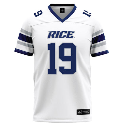 Rice - NCAA Football : Jordan Clark - White Football Jersey-0