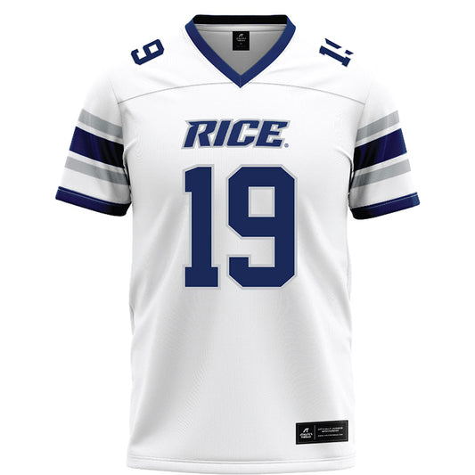 Rice - NCAA Football : Jordan Clark - White Football Jersey-0