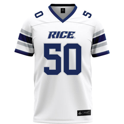Rice - NCAA Football : Patrick Valent - White Football Jersey-0