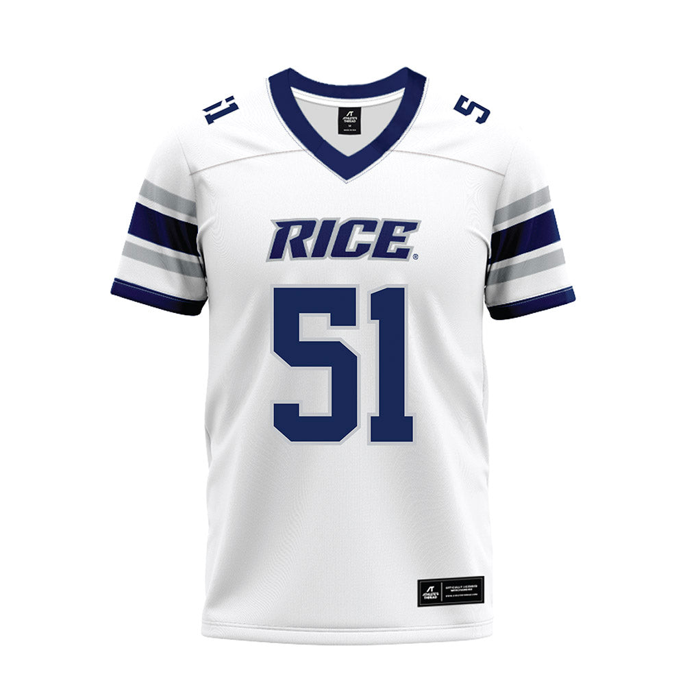 Rice - NCAA Football : Phoenix Derichsweiler - White Premium Football Jersey-0
