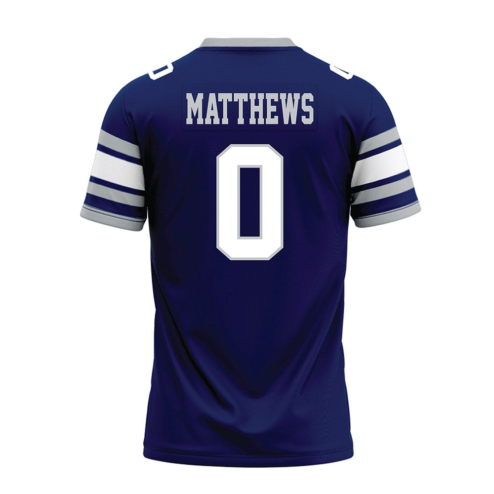 Rice - NCAA Football : Payton Matthews - Blue Premium Football Jersey-1