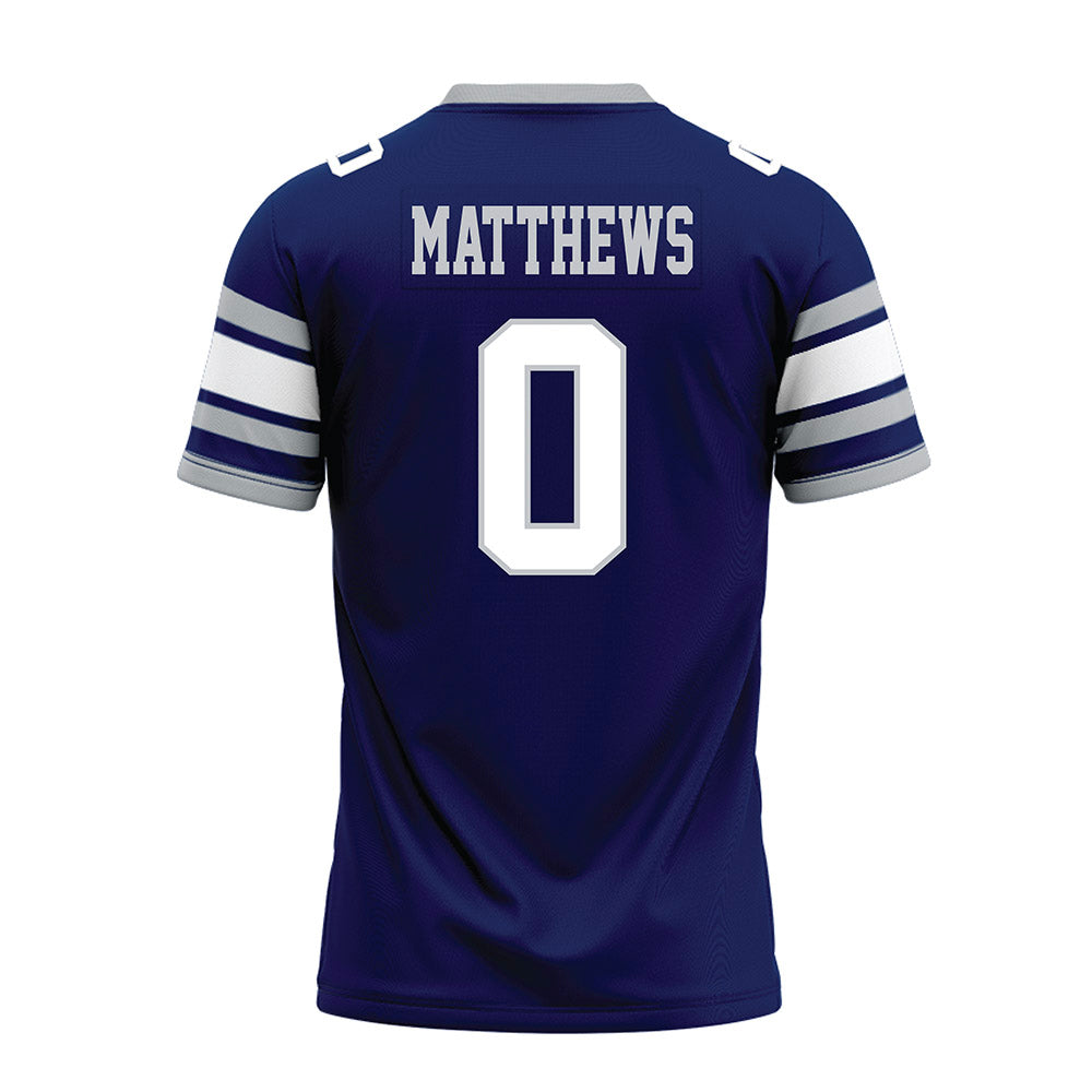 Rice - NCAA Football : Payton Matthews - Blue Premium Football Jersey-1