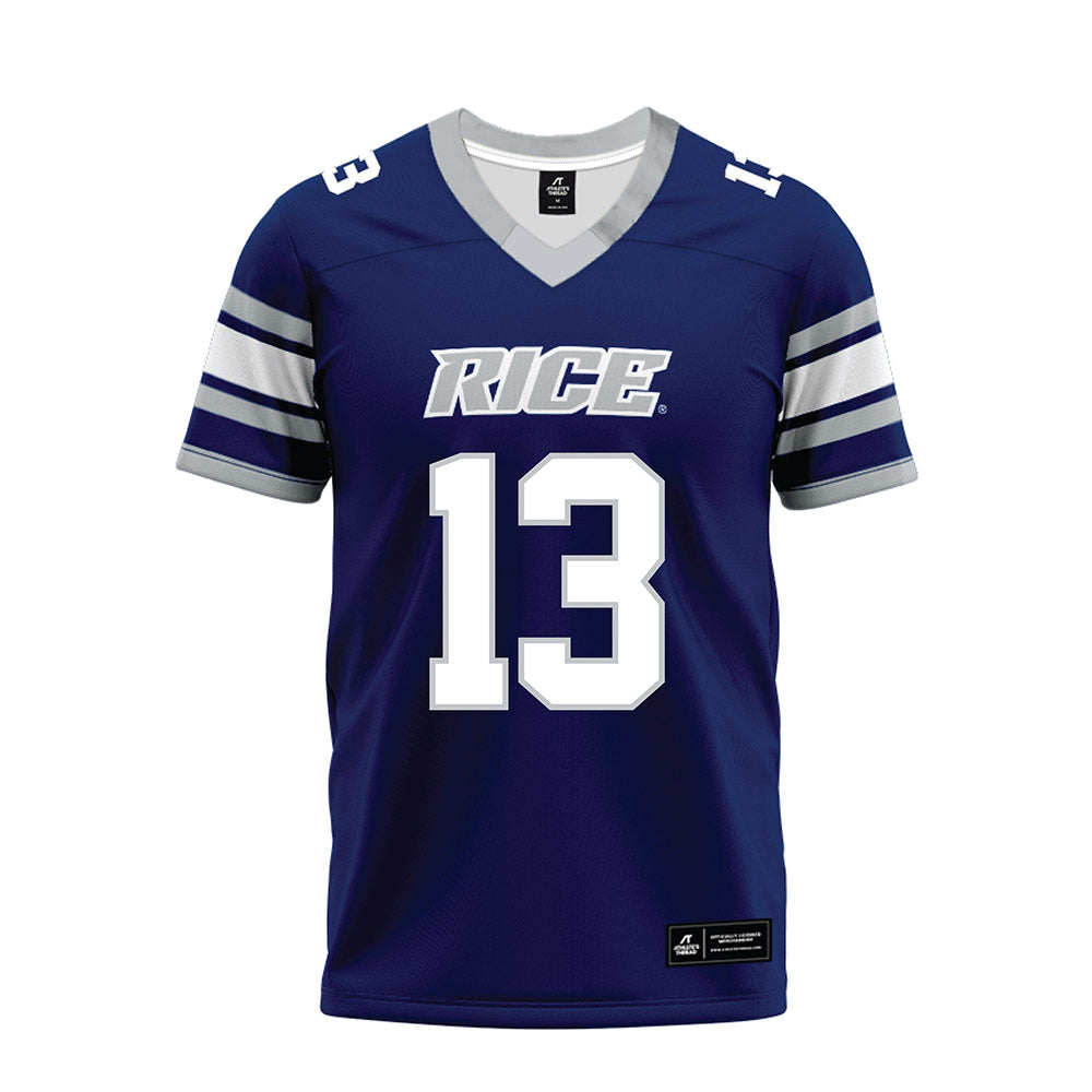 Rice - NCAA Football : Maxwell Mosey - Blue Premium Football Jersey-0