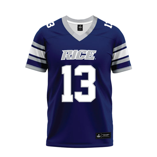 Rice - NCAA Football : Maxwell Mosey - Blue Premium Football Jersey-0