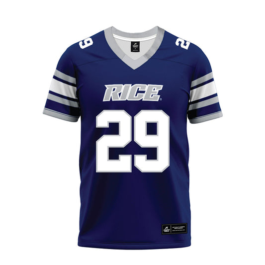 Rice - NCAA Football : Daveon Hook - Blue Premium Football Jersey-0