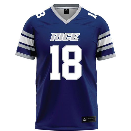 Rice - NCAA Football : Owen Carter - Blue Football Jersey-0
