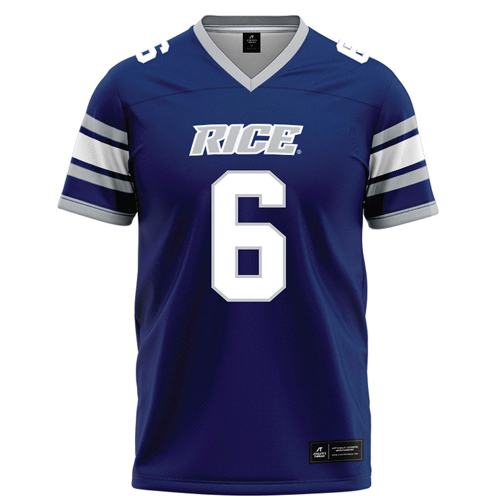 Rice - NCAA Football : Ben Grice - Blue Football Jersey-0
