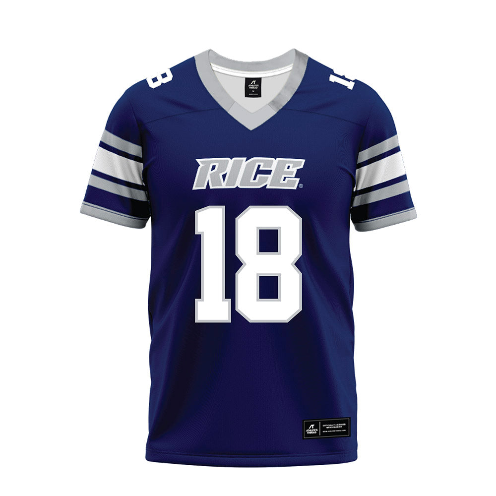 Rice - NCAA Football : Ahran Ogbor - Blue Premium Football Jersey-0
