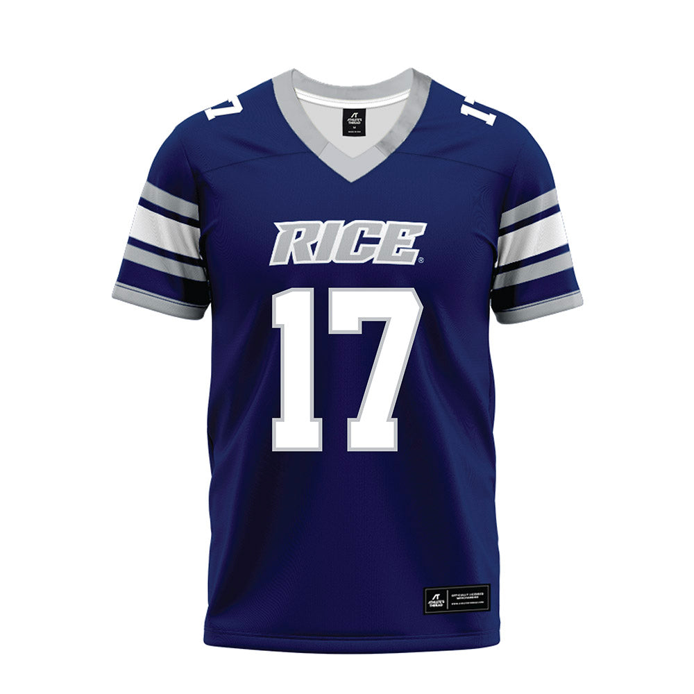 Rice - NCAA Football : Jake Renda - Blue Premium Football Jersey-0