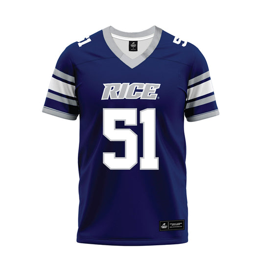 Rice - NCAA Football : Phoenix Derichsweiler - Blue Premium Football Jersey-0