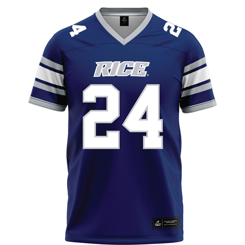 Rice - NCAA Football : Larry DeBose IV - Blue Football Jersey-0