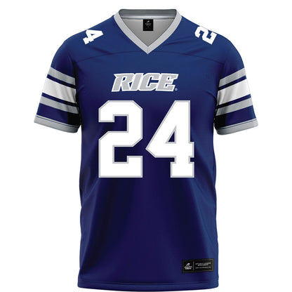 Rice - NCAA Football : Larry DeBose IV - Blue Football Jersey-0