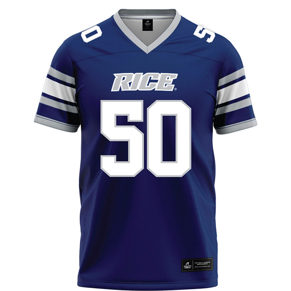 Rice - NCAA Football : Patrick Valent - Blue Football Jersey-0