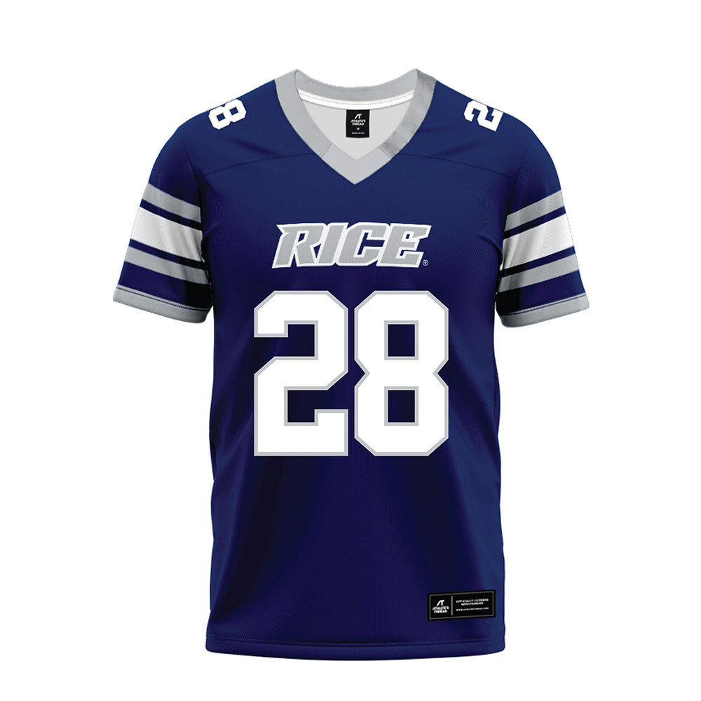 Rice - NCAA Football : D'Andre Hardeman Jr - Blue Premium Football Jersey-0