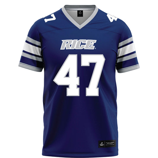 Rice - NCAA Football : Ty Thames - Blue Football Jersey-0